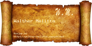 Walther Melitta névjegykártya